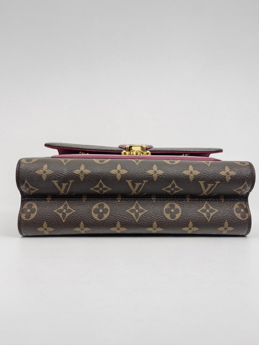 Louis Vuitton Victoire Monogram Chain Flap Bag Burgundy Purple Crossbody Bag - Picture 12 of 17